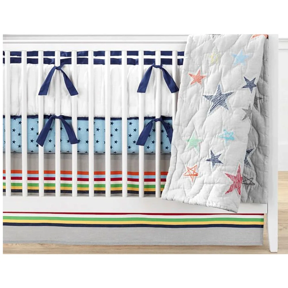 Pottery Barn‎ Baby Camden Rainbow Stripes CRIB Skirt Dust Ruffle